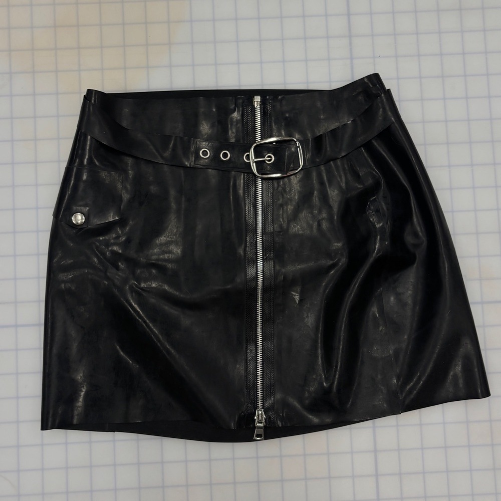 Latex mini skirt